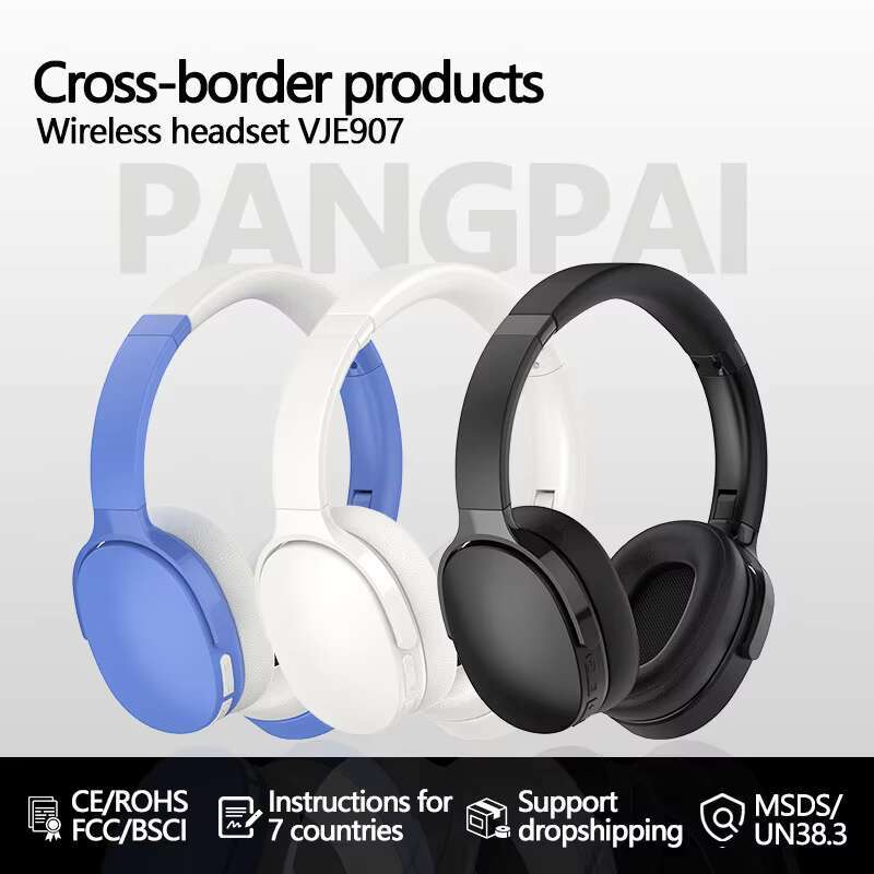 Vje907 JL Wireless for Bluetooth Earphones V5.3 Standard Head-Mounted Subwoofer LED Three Sound Noise Cancelg TWS Headphones