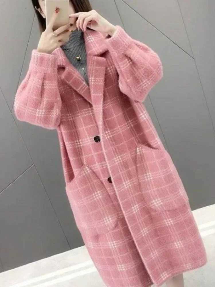 New in Autumn Winter Clothes Women 2025 Korean Jacket Midlength Commuting Fashion Loose Sweater Oversized Warm Coat WomenT251101