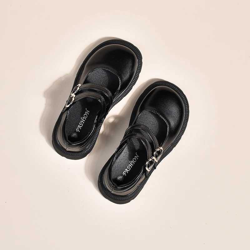 Girls Leather Shoes for Party Wedding Glossy Matte Children Performance Shoes with Love Big Kids Princess Mary Jane Shoes 2024T251101