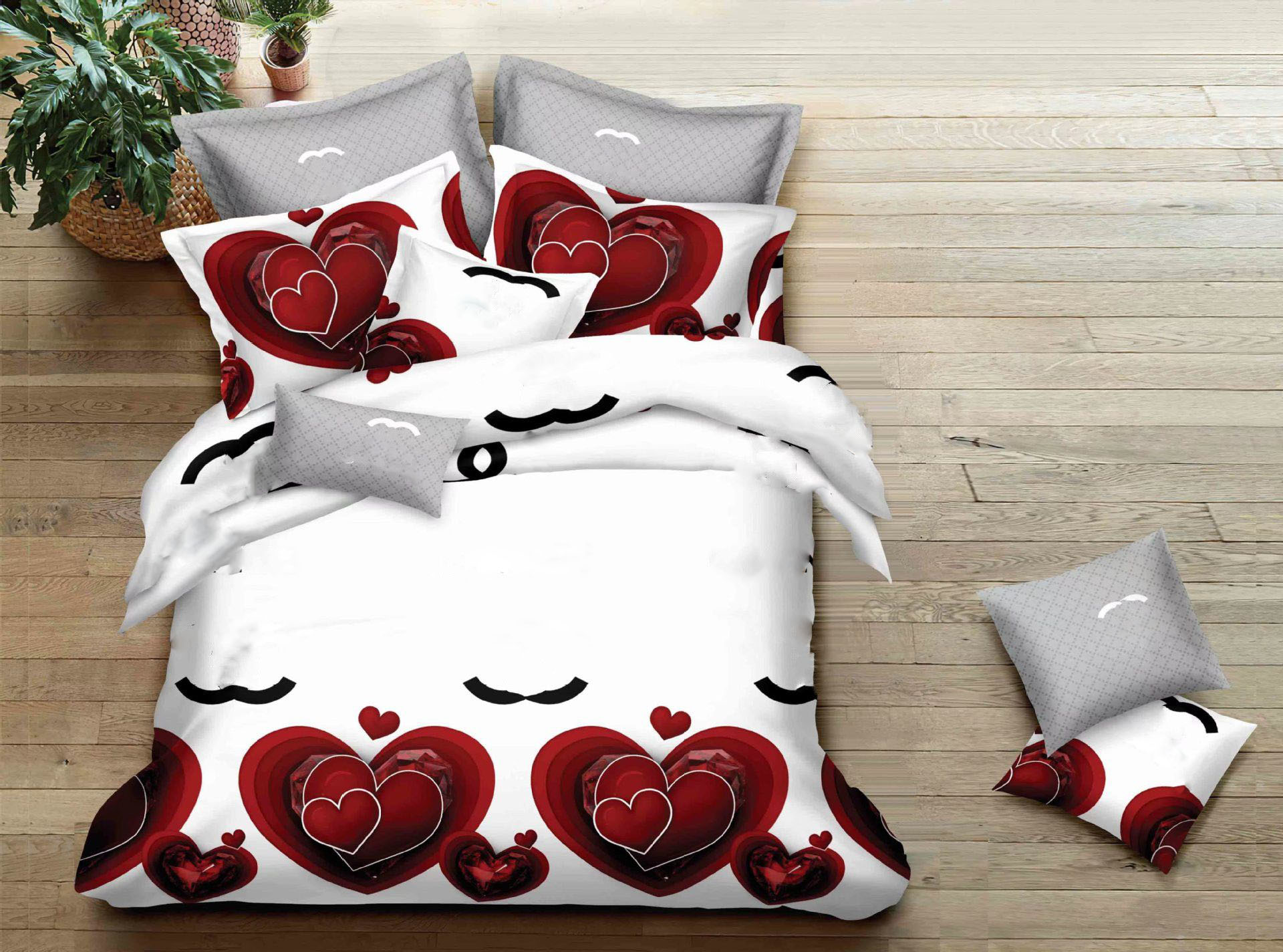 Bedding Set Luxury Designer Classic Letter Printing Love Printing Quilt Cover Pillowcase 4Pcs set Pure Cotton Comfortable Bedding Set Bedroom Decorati