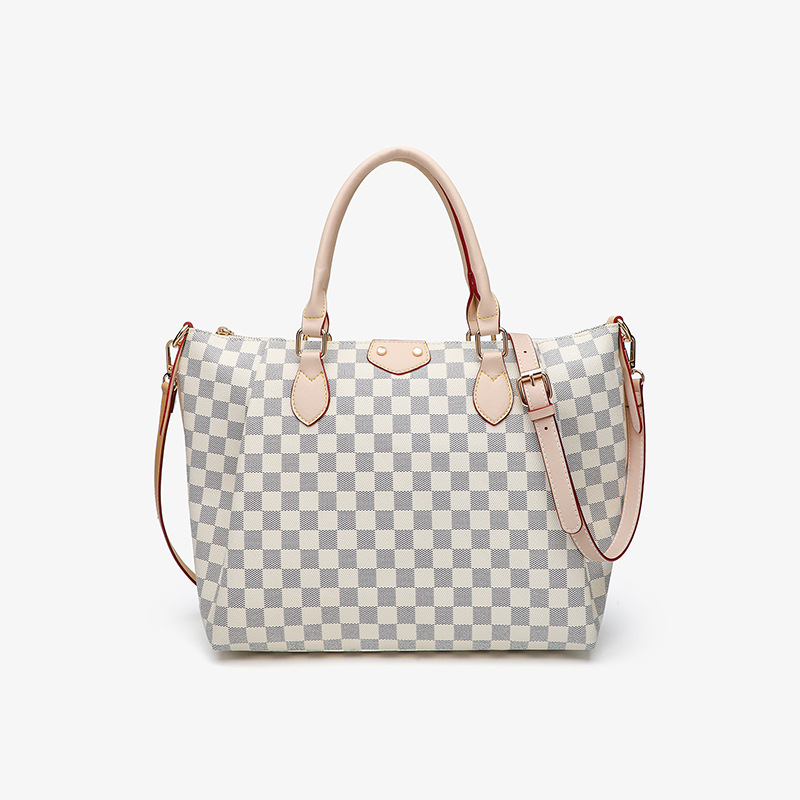 2025 New Women's Bag Retro Large Capacity Handbag Fashion Casual Chessboard Pattern Diagonal Cross Bag Simple Portable