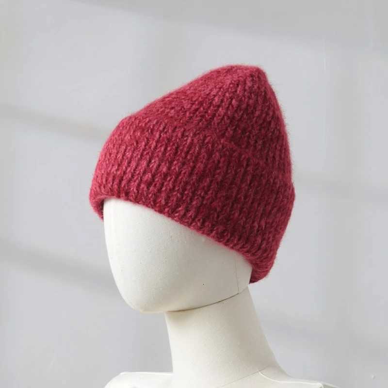 2025 Wool Warm Winter Hat for Woman Big Head Soft Beanies Female Thick Knitted Cashmere Hat Unisex Skiing Ski Outdoor CapXJ251101