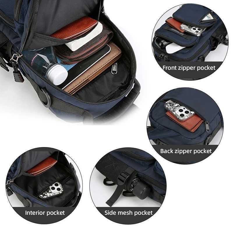 Mens Multifunctional Chest Bag Lightweight Simple Multipockets Shoulder Bags Outdoor Sports Hiking Cycling Crossbody bagW251101