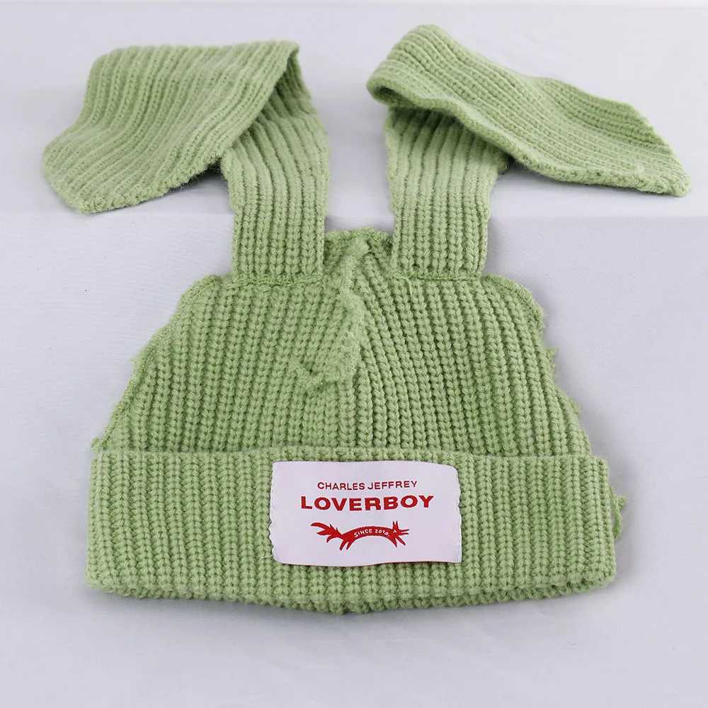 2024 Winter Skullies Cute Women Long ears Hat Crochet Knitted Hat Costume Beanie Hats Women christmas Gift Hiphop CAPXJ251101