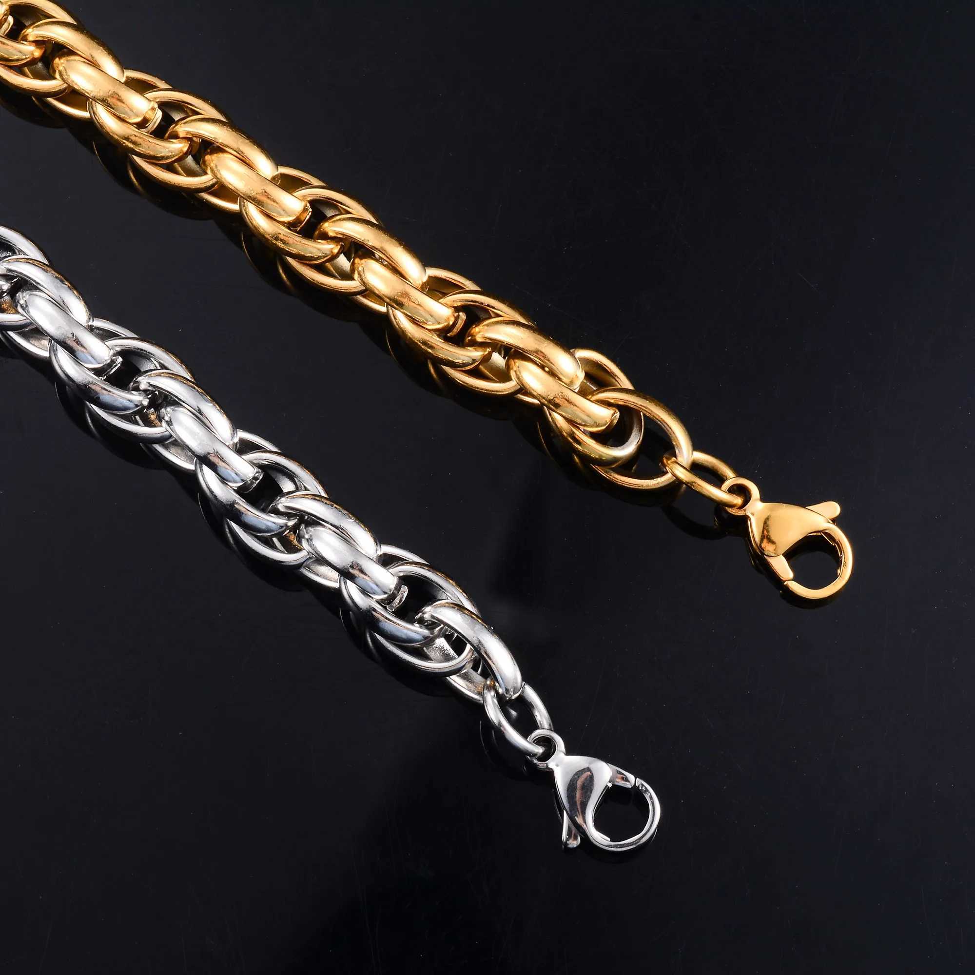 Punk Rope Chain Stainless Steel Short and Fat Bracelet Mens Basic Bracelet Foot Bracelet Y250329