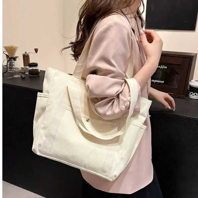 Large Capacity Canvas Tote Bags for Work Commuting Carrying Bag College Style Student Outfit Book Shoulder Bag Bolsos Para MujerW251101