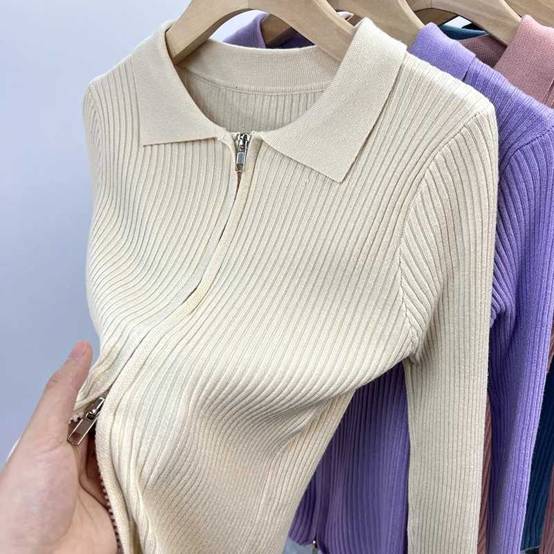 Knitted Sweater Women Cardigans New Long Sleeve Turn Down Collar White Knit Sweater Cardigan Women Tops Sueters De Mujer Q981T251101
