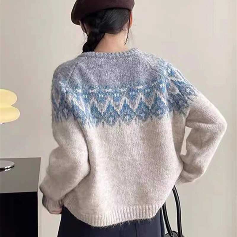 Winter Warm Oneck Sweater Autumn Women Long Sleeve Knit Cardigan Elegant Loose Knitted Top Fashion Korean Casual KnitwearT251101