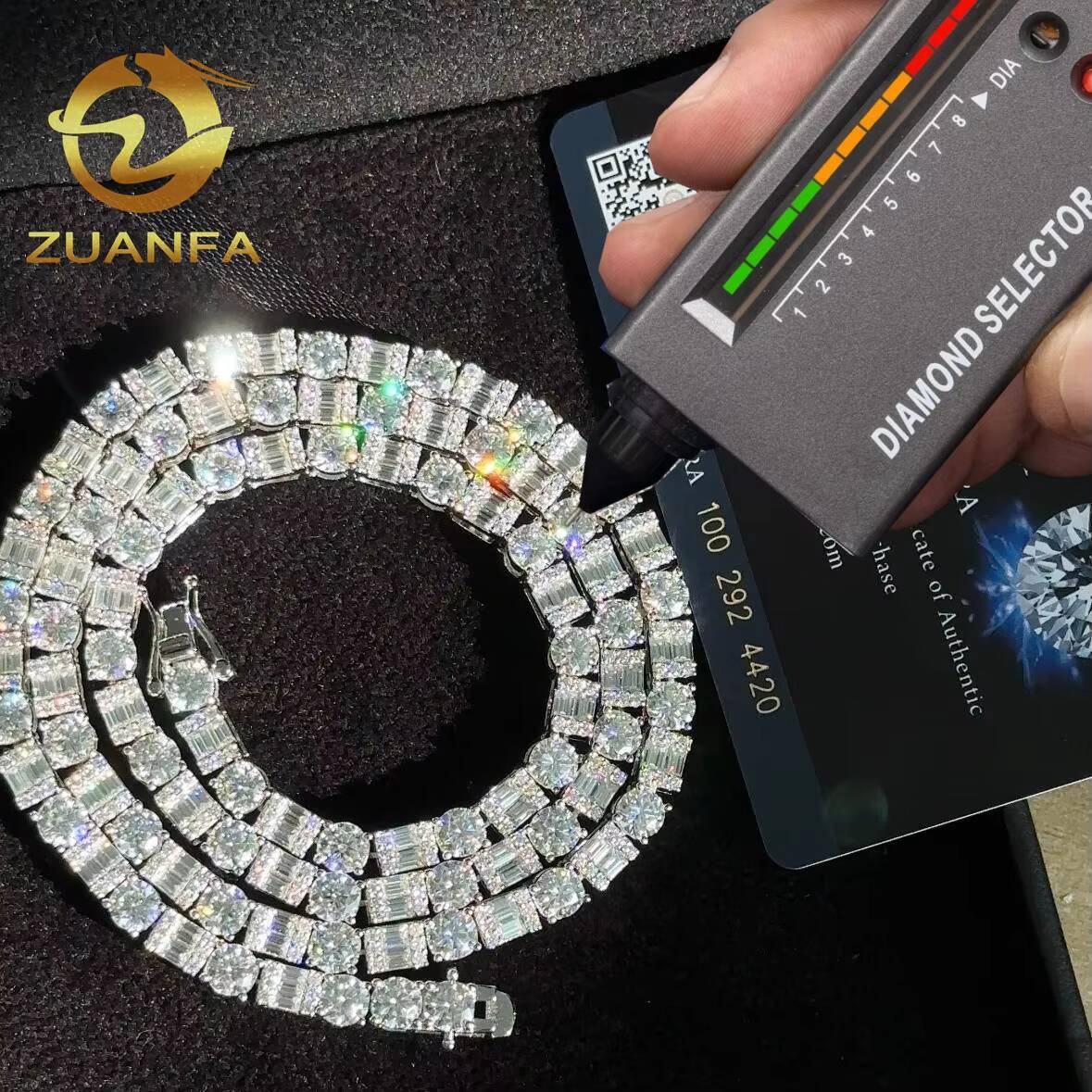 Pass Diamond Tetser 5mm 925 Silver Moissanite Tennis Chain Fashion Hip Hop Jewelry Iced Out Tennis Necklace