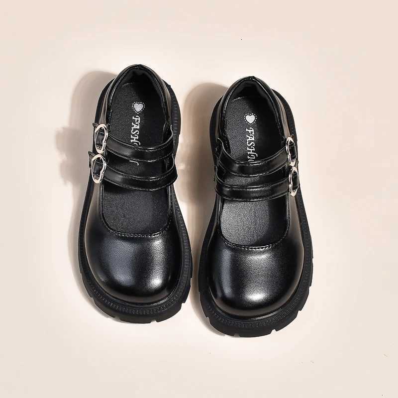 Girls Leather Shoes for Party Wedding Glossy Matte Children Performance Shoes with Love Big Kids Princess Mary Jane Shoes 2024T251101