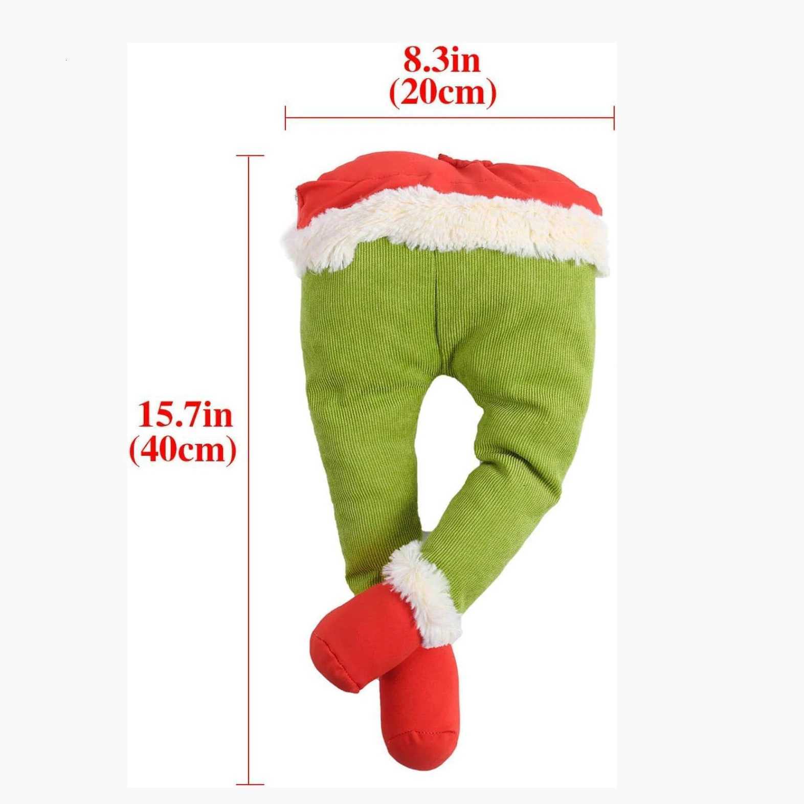Christmas Tree Decorations Green Elf Legs for Xmas Tree Ornaments Stole Stuffed Plush Leg Toys for Xmas Tree Topper DecorXJ251101