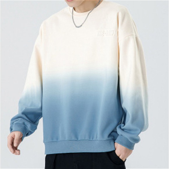 H270 Men Long-sleeved Autumn and Winter Heavy Loose Solid Color Lapel Youth Casual