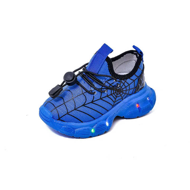 Disney Childrens Led Light Shoes Fashion Spiderman Boys Sneakers Cartoon Casual Shoes Breathable Kids Sport Shoes Size 2130 H251101
