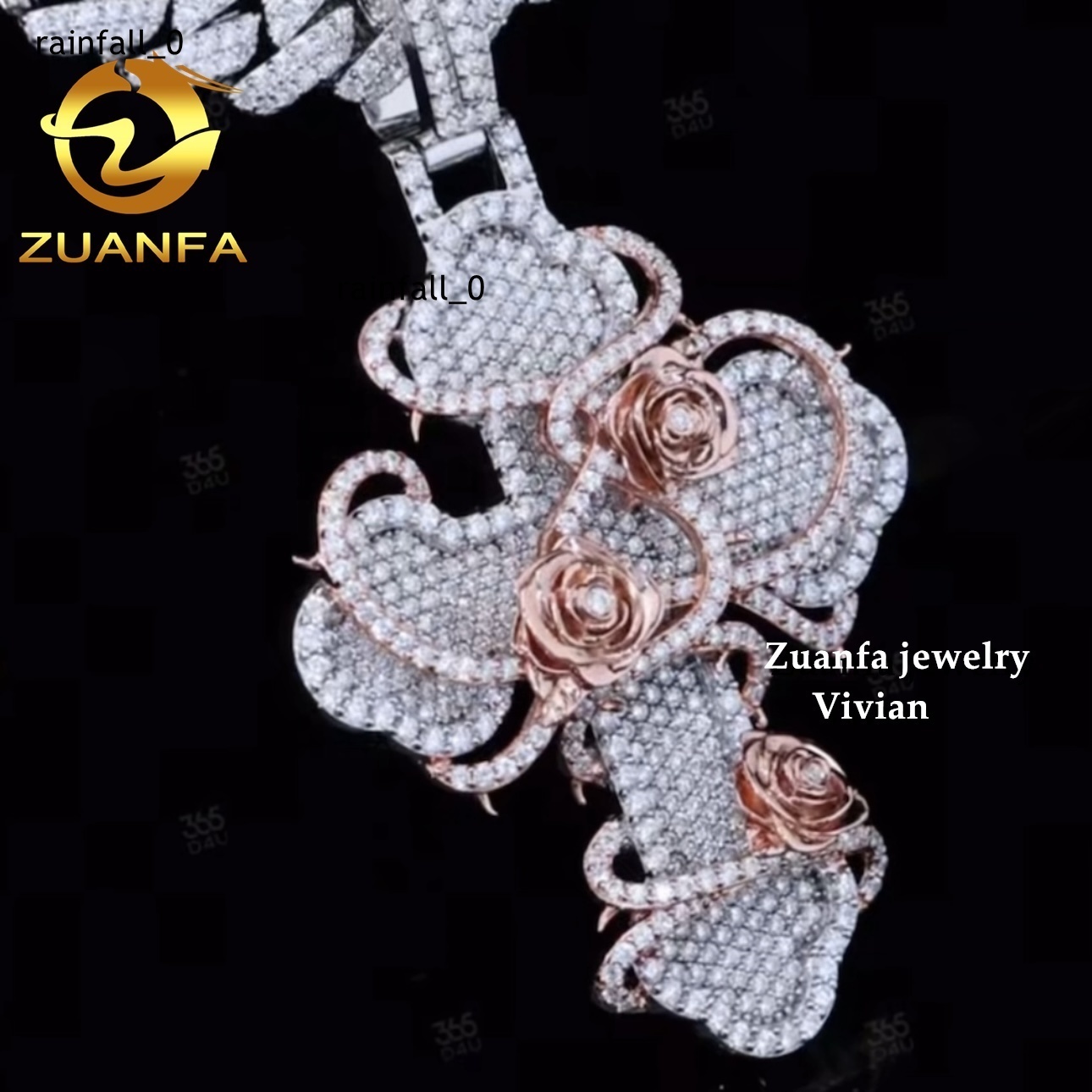 Custom Luxury VVS Moissanite Diamond Pendant 925 Silver Fine Jewelry Fashion Hip Hop Style