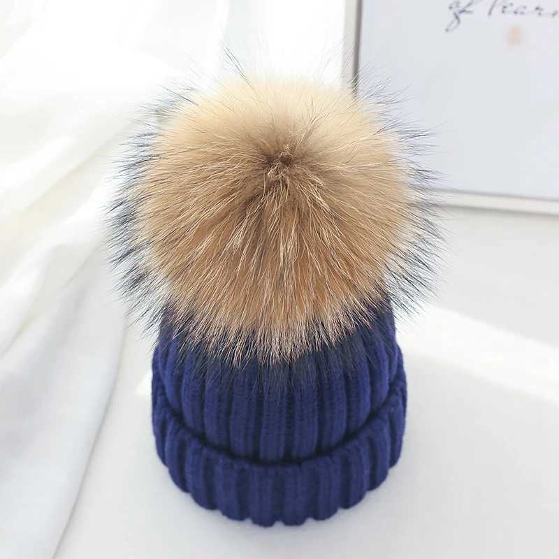 Winter Brand Female Fur Pom Poms hat Winter Hat For Women Girl s Hat Knitted Beanies Cap Hat Thick Women Skullies BeaniesXJ251101