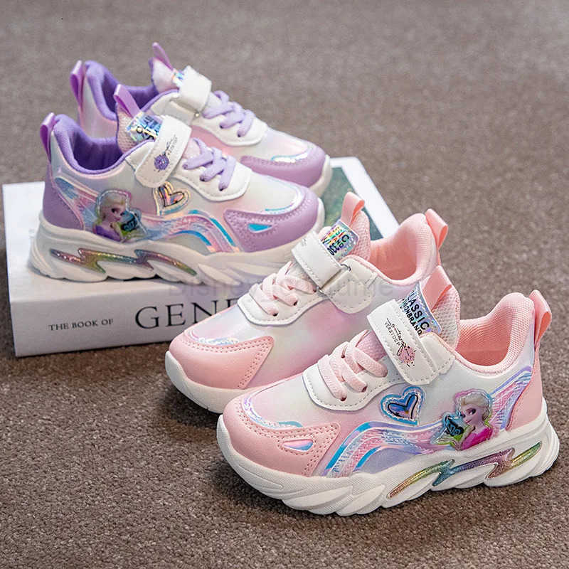 Disney Frozen Girls Sneakers Waterproof New Leather Girl Princess Casual Boots Childrens Nonslip Soft Soles Anna Elsa Shoes H251101