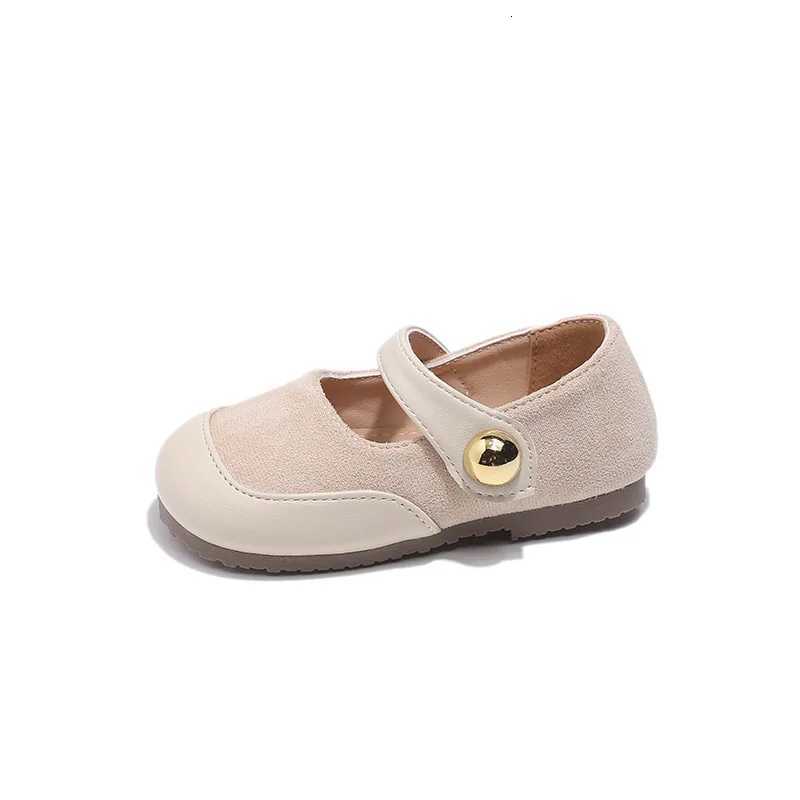 Girls Boken Shoes New Shallow Mouth Round Toe Mary Jane Shoes Childrens Fashionable Flat Bottomed Princess Leather ShoesT251101