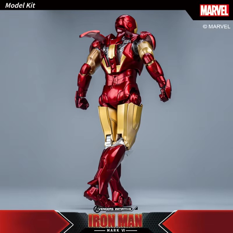 Fondjoy Marvel Avengers Iron Man MK6 1/12 Scale ABS Action Figure, Movable Joints Collectible Model Kit for Boys Adult Collectors, Birthday Gifts