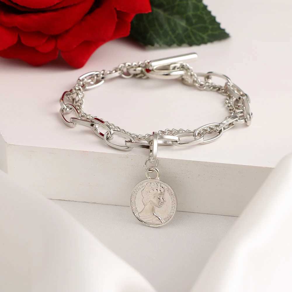 FNIO Fashion Punk Hip Hop Gold Womens Cuba Thick Twisted Bracelet Charm Metal Bracelet Jewelry 2020 Y250329