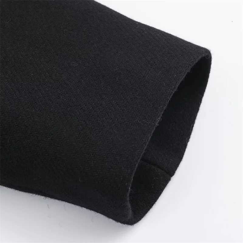 Womens wool coat autumn and winter blended long coat with belt simple and fashionable womens clothingT251101