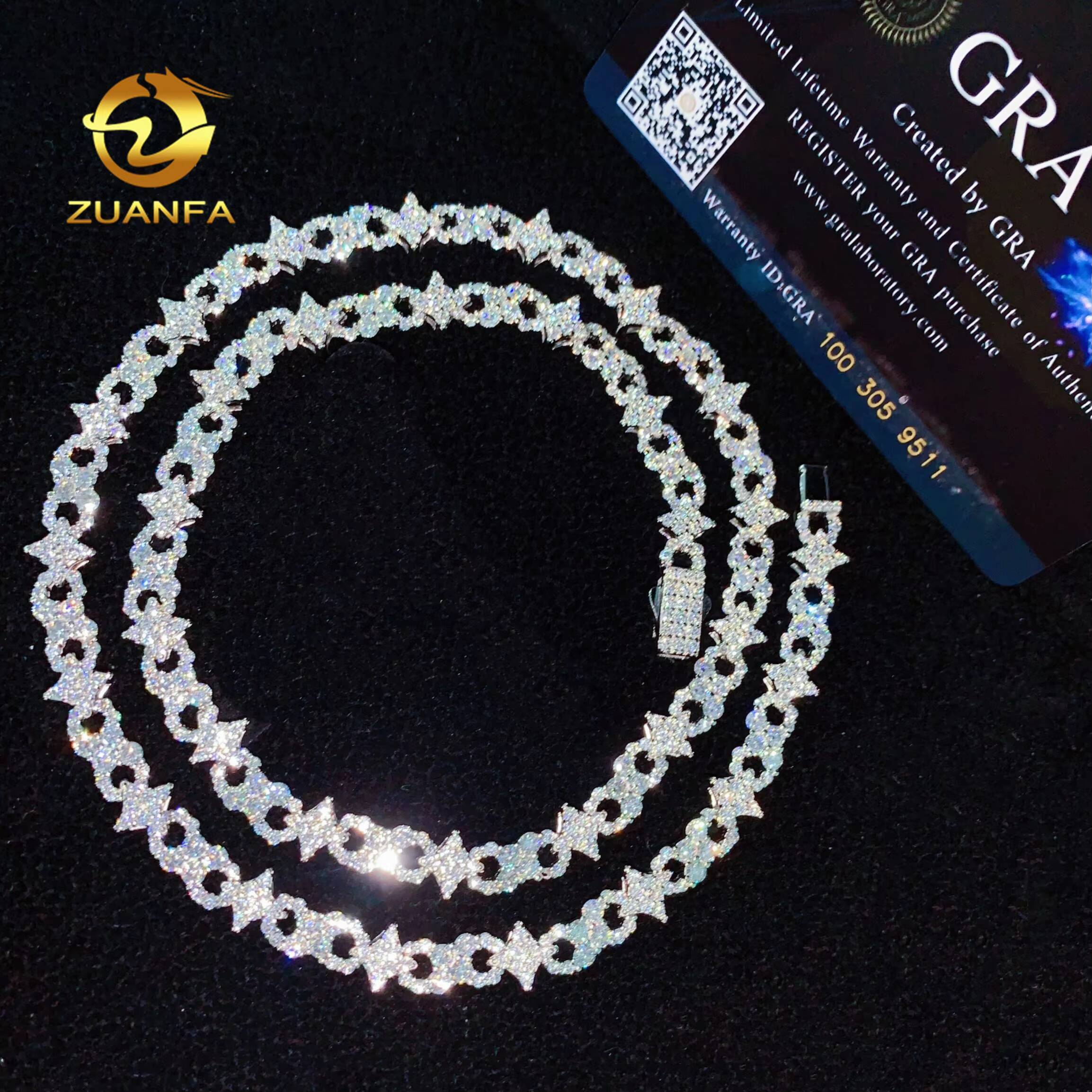 Small Star Infinity Links Moissanite Necklace Bracelet Infinity Cuban Link Chain Moissanite Cuban Link Bracelet