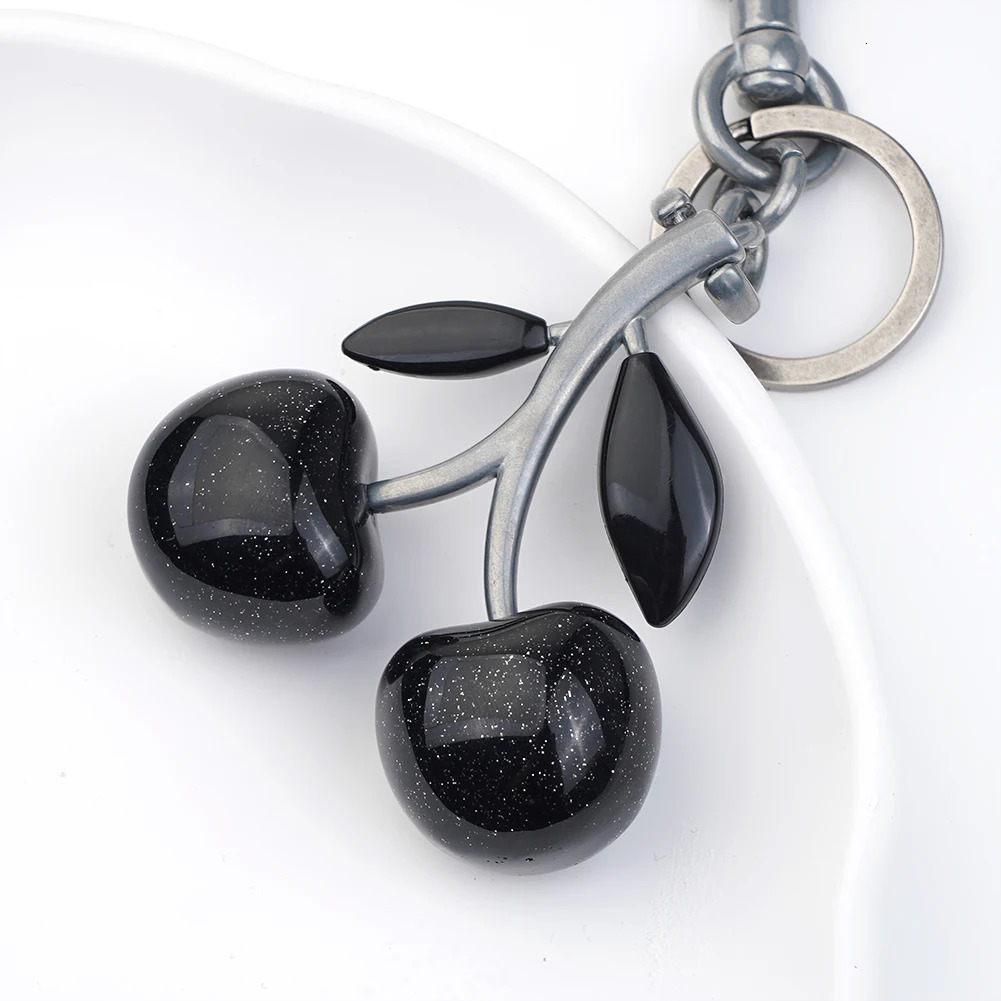 Black Cherry Charm Accessories Handbag Pendant Cute Cherry Charm Keychain Bag Decorative Shoulder Bag Wallet and Wallet 250326