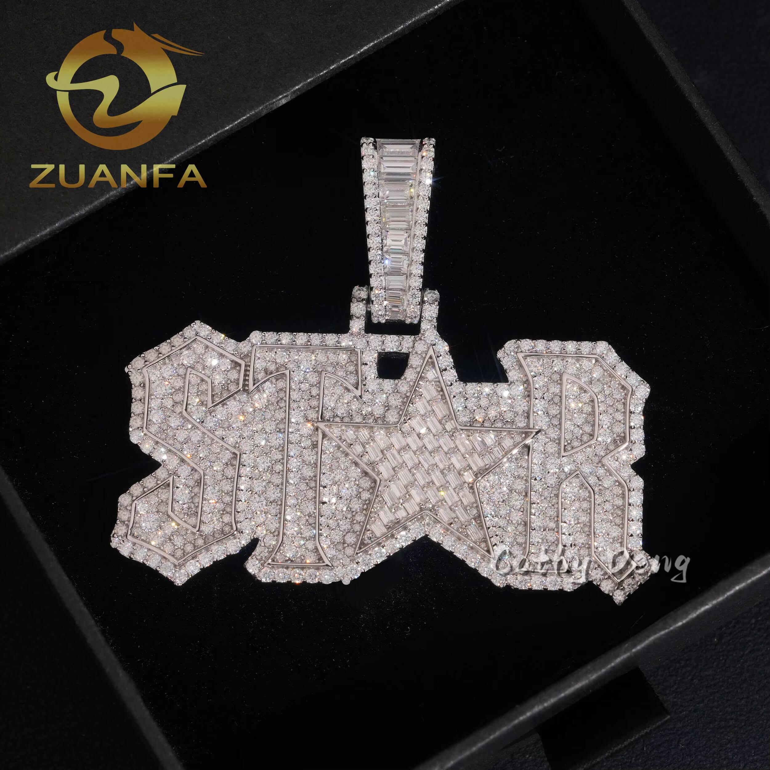 Personalized Hip Hop Jewelry Hip Hop Pendant Moissanite Sterling Silver 925 Moissanite Charm Custom Letter Pendant