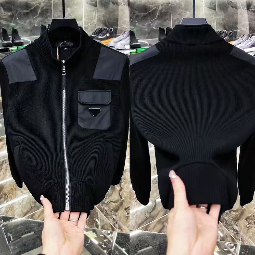 Men's Luxury Mens Jackets Triangle Stand Collar Jacket Coats Adult Spring Autumn Casual Jackets Zippers Full-Zip Coats Hiking Cycling Travel Windproof Outwears Tops