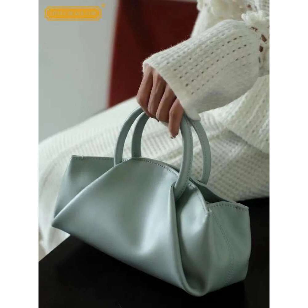 Women's Bags New Fashion Office Ladies Elegant Totes Handbag Solid Color Genuine Leather Women Sinlge Shoulder Bags Designer Pillow Bag
