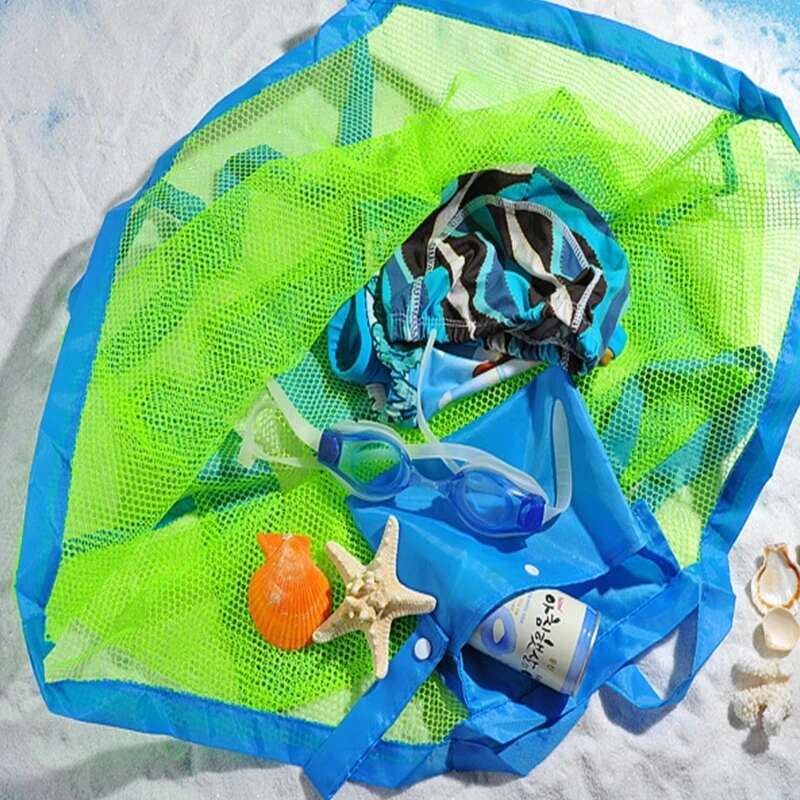 Children Sand Away Protable Mesh Kids Bath Toys Storage Bags Swimming Large Beach For Towels Women Cosmetic Makeup Bag