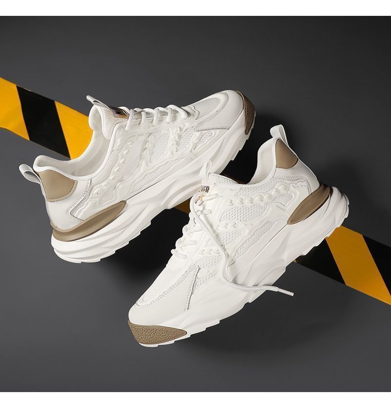 2025 Summer New fsahion Platform Mens Sneakers Height Increasing Breathable Mesh Sports Shoes Casual Athletic Shoes Black White Color Options size 39-