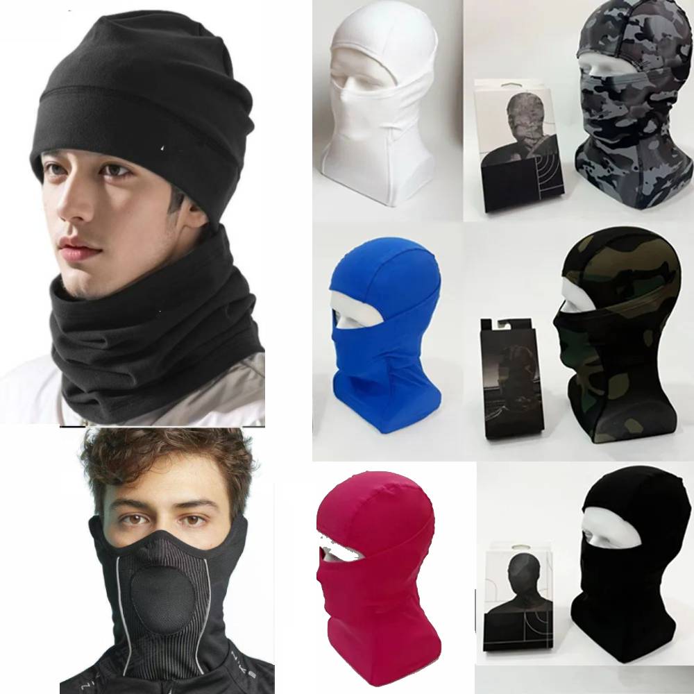 ski mask neck gaiter sets winter warm fleece Designer Outdoor Cycling Windproof Riding Headgear Brand Sports Face Mask Winter Hat Bonnet Men Neck Gaiter Head Beanie
