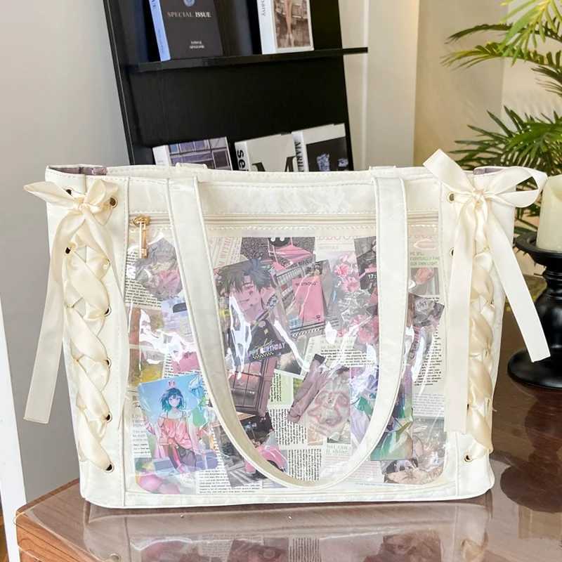 New Versatile Fashion Ribbon Itabag Large Capacity Green Large Food Anime Millet Bag Daily One Shoulder Tote BagW251101