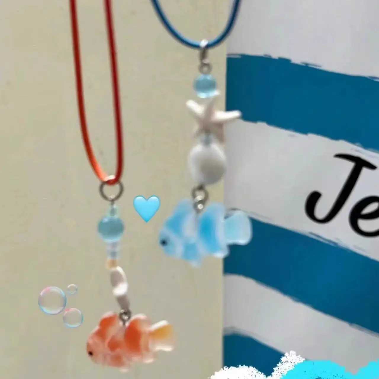 Geometry Clownfish Pendant Necklaces Harajuku Necklace for women girls Cool Y2k Aesthetic Jewelry 2024C250407
