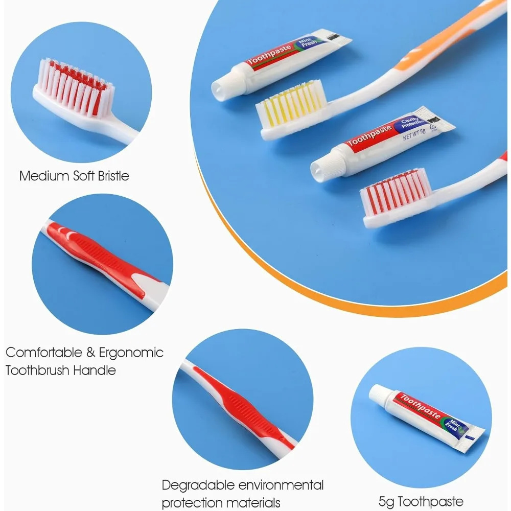 48 packs of disposable toothbrushes including toothpads personal packaged light bulb and travel sized 250325
