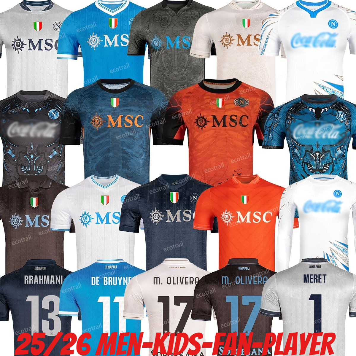 25 26 Napoli soccer jersey De Bruyne 11 Kit LUKAKU 9 LUCCA Limited Maglia Naples 2025 2026 KID Halloween Pre Match FOOTBALL SHIRT McTOMINAY Napoli Maillot