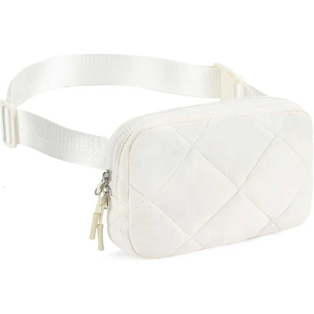 Cross Body Bag Quilted Puffy Padded Belt Bag for Women Winter Cloud Waist Puffer Crossbody Bag with Adjustable Strap BeigeW251101