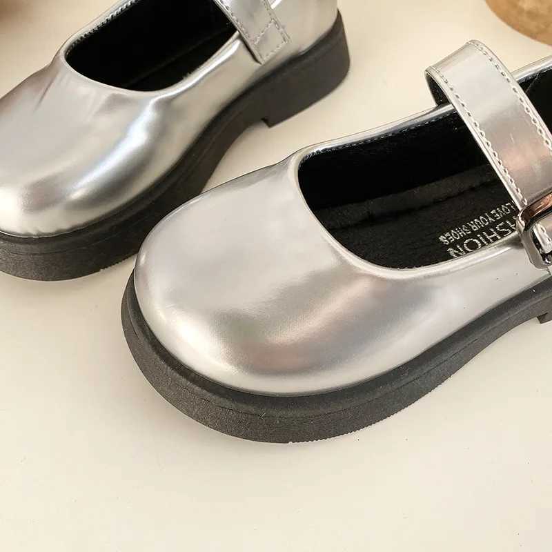 Spring Autumn Childrens Leather Shoes with Bowknot Versatile Girls Fashion Mary Jane Shoes Causal Patchwork Kids Princess ShoesT251101