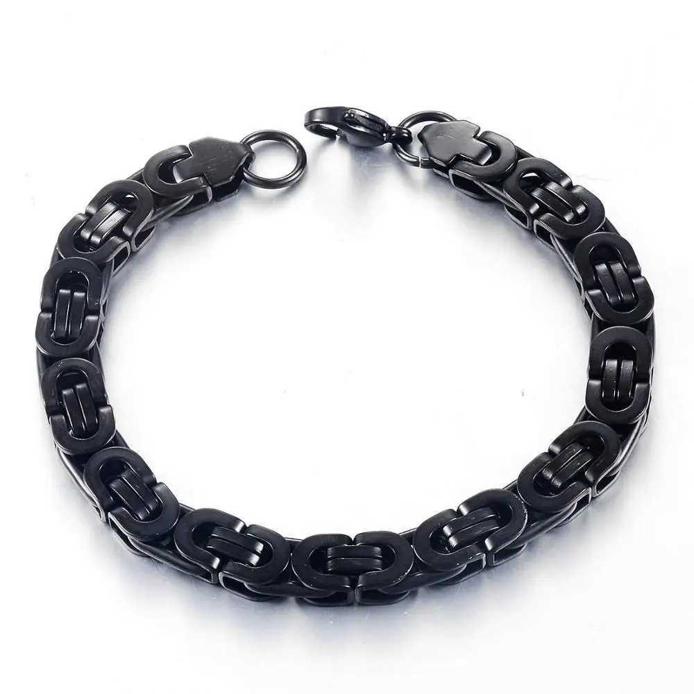 Stainless steel Byzantine bracelet fashionable jewelry width 8.5mm length 23cm Y250329