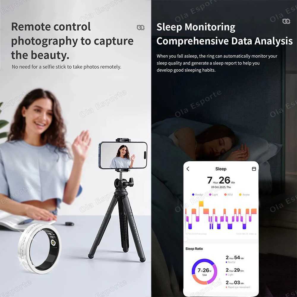 Ola orte Diamond Smart Ring 2025 Wen Health Monitor Ring RateBlood OxygenSleep Monitor Sports Waterproof Smartring Y251014