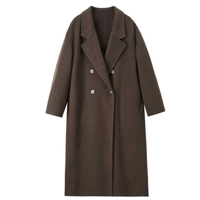 SENTUBILA Womens 100 Wool Long Coat Winter 2025 Classic Elegant Commuter Style DoubleFaced Overcoat Ladies Clothes W54OA8780T251101