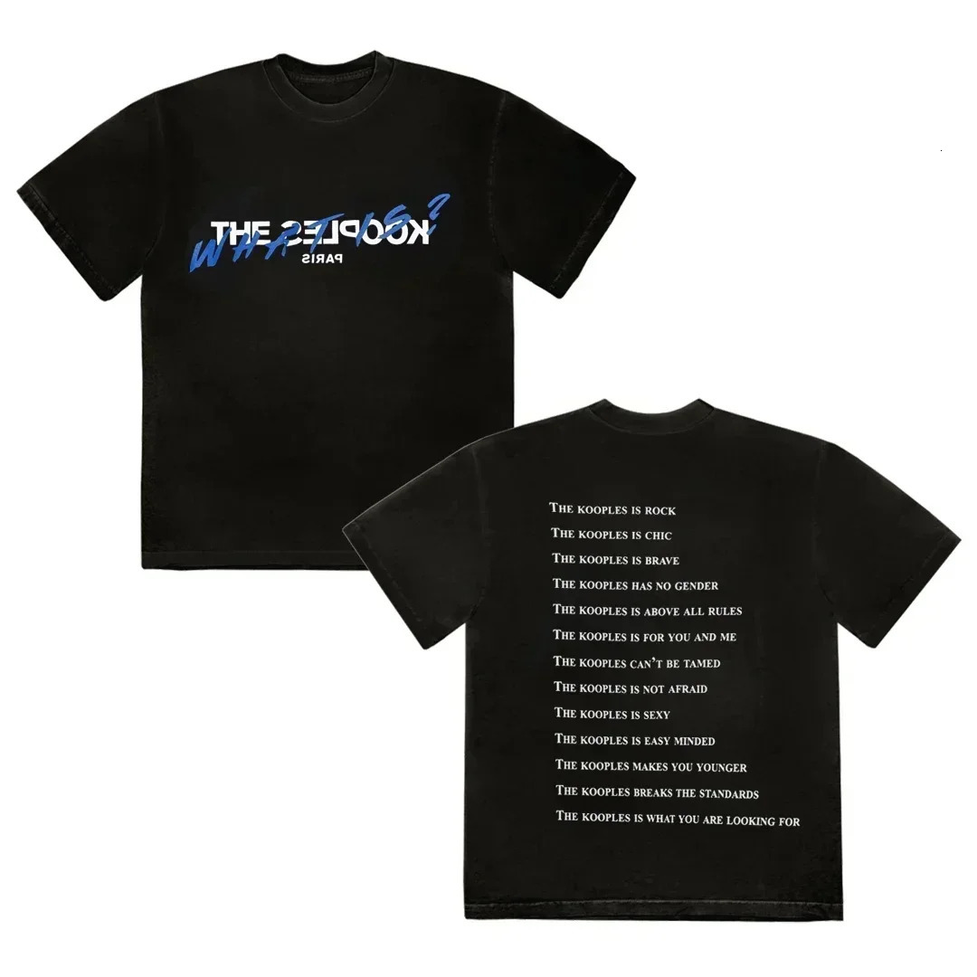 2025 Summer Printed Mens Casual Loose Tshirt Kooples Oneck Y2K Top 250324