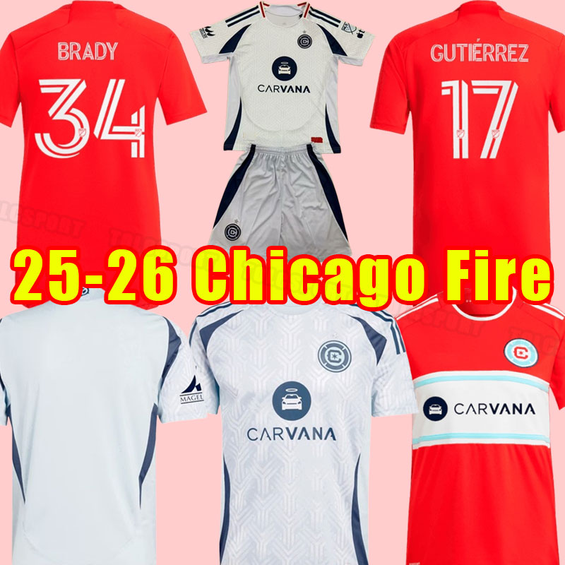 Chicago Fire 2025 2026 soccer jerseys away SHAQIRI 10 J.TORRES 7 MUELLER 8 GUTIERREZ 40 24 25 jersey football shirts top fan man KIDS FANS player version 25 26 fire