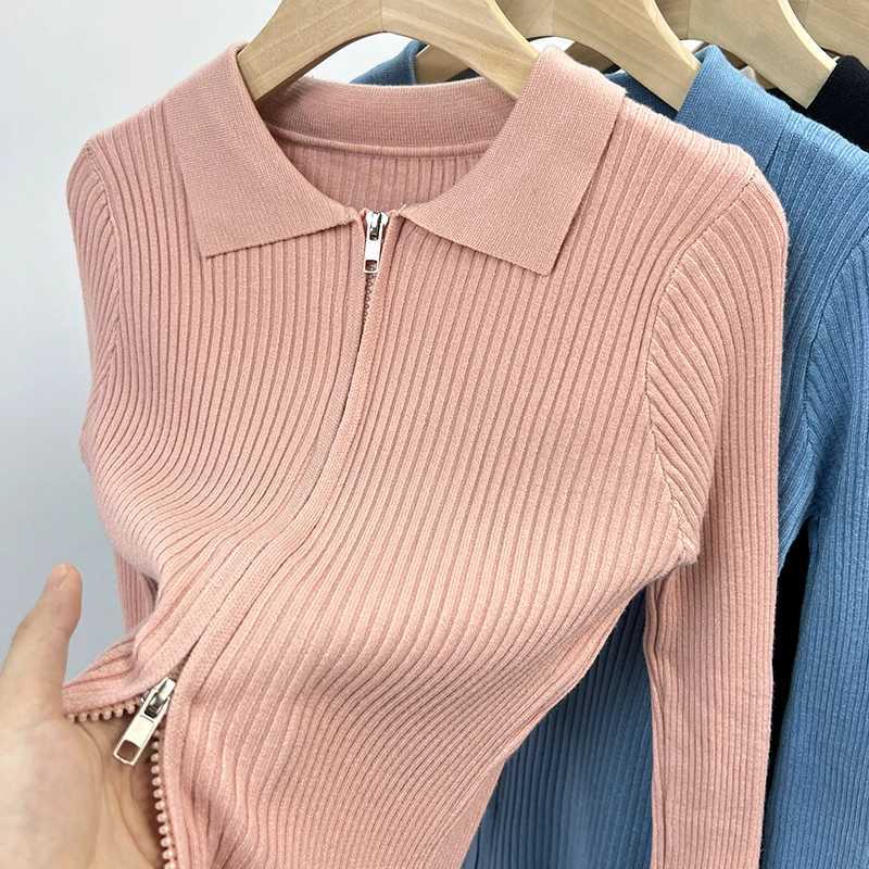 Knitted Sweater Women Cardigans New Long Sleeve Turn Down Collar White Knit Sweater Cardigan Women Tops Sueters De Mujer Q981T251101