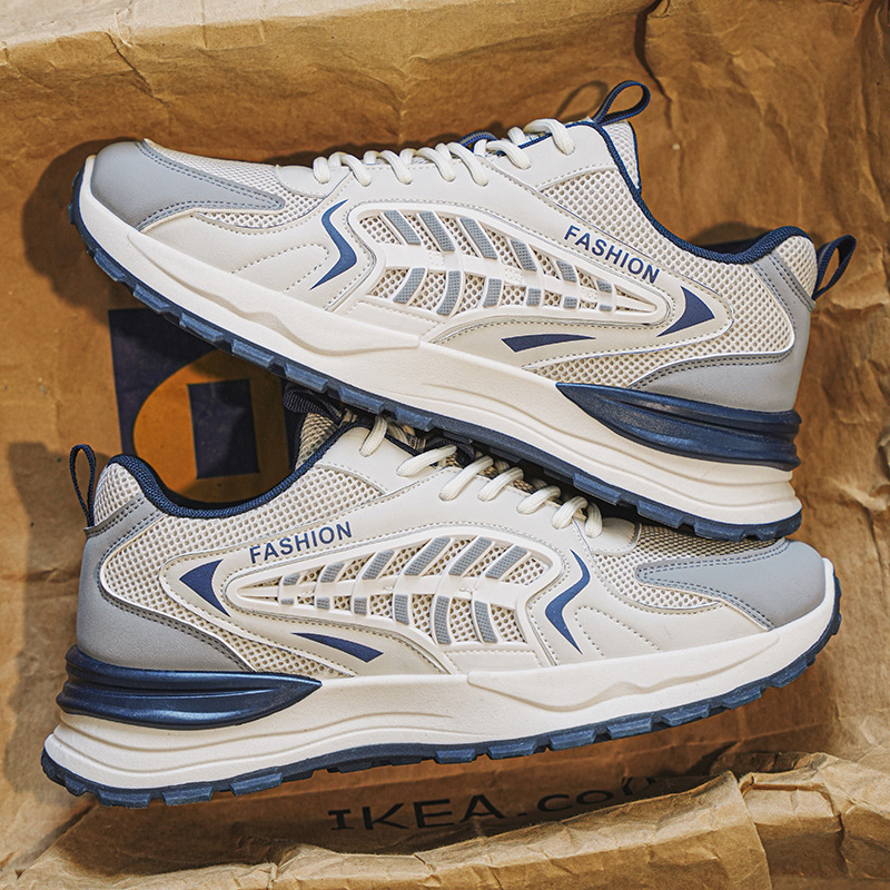 2025 Spring Summer New Premium Fashion Mens Shoes Breathable Mesh Running Sneakers Trendy Versatile Platform Casual Shoes size 39-44
