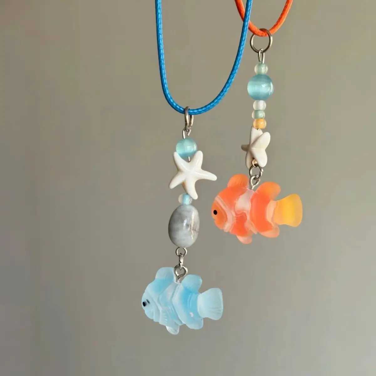 Geometry Clownfish Pendant Necklaces Harajuku Necklace for women girls Cool Y2k Aesthetic Jewelry 2024C250407