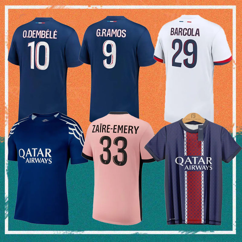 24 25 26 PSGES KVARATSKHELIA O.DEMBELE JOAO NEVES soccer jersey 2025 Fourth BARCOLA Zaire-Emery KIMPEMBE MARQUINHOS RAMOS Football shirt kids kit uniform