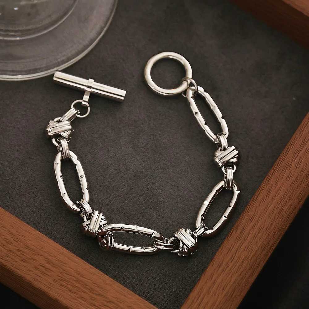 New Hip Hop 316L Stainless Steel DIY Chain Bracelet Suitable for Women Heavy Fashion Aesthetics Punk Jewelry Y250329