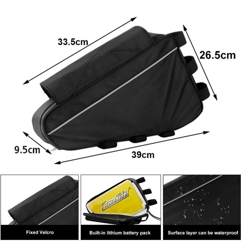 36V 48V 60V 72V Electric Bicycle Triangle Battery Bag Black Bicycle Frame Triangle BagT250331