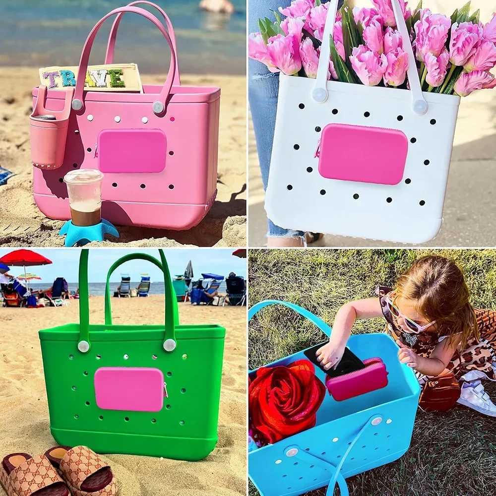 1 Pcs Silicone Change Bag Phone Holder For Beach Bogg Bag Soft Silicone Insert Wallet Charm For Bogg Bags Accessories AttachmentC250401